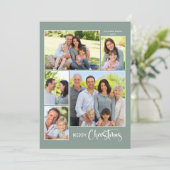 セージグリーンメリークリスマス5フォトコラージュ シーズンカード (スタンド正面)