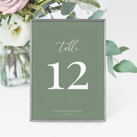 セージグリーンモダンエレガントなウェディングテーブル番号 テーブルナンバー