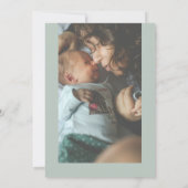 セージグリーンモダンクロス《キリスト教》洗礼式や命名式写真バプテスマ 招待状 (裏面)