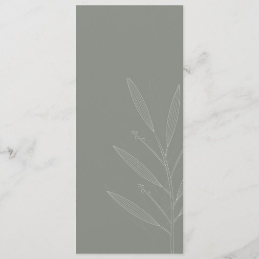 セージグリーンモダンバックグラウンド卒業 メニュー (裏面)