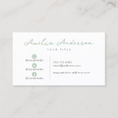 セージグリーンモダンプロフェッショナルソーシャルメディア 名刺 (裏面)