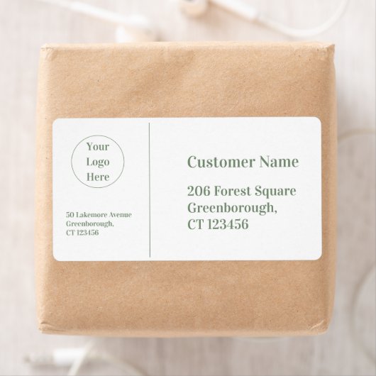 セージグリーンモダンホワイトビジネス ラベル (インサイチュ)