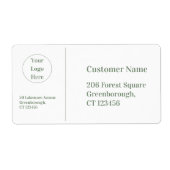 セージグリーンモダンホワイトビジネス ラベル (正面)