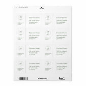 セージグリーンモダンホワイトビジネス ラベル (フルシート)