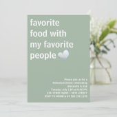 セージグリーンモダンミニマリストリハーサルディナー 招待状 (スタンド正面)