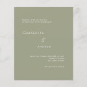 セージグリーンモダンミニマル結婚式招待状 (正面)