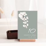 セージグリーンモダンランとホワイトラン結婚ズ テーブルナンバー<br><div class="desc">セージモダングリーンと白の蘭の花結婚のテーブル番号 – モノクエレガントロ植物学デザイン。白いラン結婚の永遠の魅力を特徴モダンとする私たちのセージ緑と白のテーブル番号であなたのお祝いを高める。ミニマルデザインはこれらの開花の優雅さを捉え、洗練された植物性最高傑作を作り出す。白い文字を加えることで、これらのカードは美的を完全に補完する洗練された美しい感をモダン醸し出す。共有愛の物語の美しいを家族や友人と一緒にこれらのエレガント魅惑的なテー結婚ブルの装飾。</div>