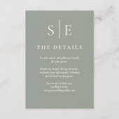 セージグリーンモノグラシンプルム結婚詳細 エンクロージャーカード (正面)