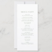 セージグリーンモノグラムクレスト結婚式 プログラム (裏面)