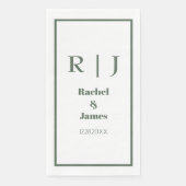 セージグリーンモノグラムシンプルエレガミニマルントウェディング (正面)