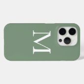 セージグリーンモノグラムホワイトシンプルカスタムカラー Case-Mate iPhoneケース (裏面 (横))