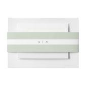 セージグリーンモノグラム招待状用帯 招待状ベリーバンド (正面例)