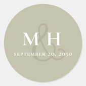 セージグリーンモノグラム結婚ズカスタム ラウンドシール (正面)