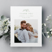 セージグリーンモノグラム結婚ズサンキューカード サンキューカード