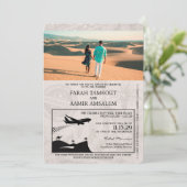 セージグリーンモロッコパスポート結婚式招待状 招待状 (スタンド正面)