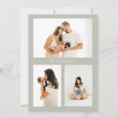 セージグリーンユーカモダンリトゥスグリーンボホ写真  招待状 (裏面)