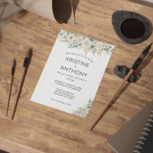 セージグリーンユーカリフローラ結婚式招待状