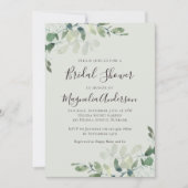 セージグリーンユーカリブライダルシャワー 招待状 (正面)