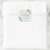 セージグリーンユーカリプトゥスガーランド金ゴールドオーバル結婚ズ スクエアシール (バッグ)