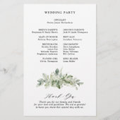 セージグリーンユーカリプトゥスボタニカル結婚式 プログラム (裏面)