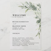 セージグリーンユーカリプトゥスボタニカル結婚式 プログラム (正面)