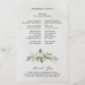 セージグリーンユーカリプトゥスボタニカル結婚式 プログラム (裏面)