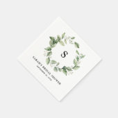 セージグリーンユーカリプトゥスミニマリストブライダルシャワー スタンダードカクテルナプキン (角)