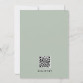 セージグリーンユーカリプトゥスミニマリストブライダルシャワーInv 招待状 (裏面)