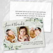 セージグリーンユーカリベビー写真 案内状