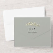 セージグリーンユーカリリース結婚ズ オールインワン招待状 (裏面)