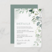 セージグリーンユーカリ庭園の結婚式詳細 エンクロージャーカード (正面/裏面)