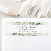 セージグリーンユーカリ結婚プス差出人住所 ラベル (インサイチュ)