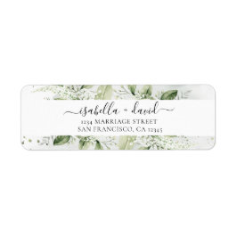 セージグリーンユーカリ結婚プス差出人住所 ラベル