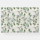 セージグリーンユーカリ葉スクリーム結婚ズ ゲストブック (裏面)