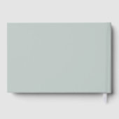 セージグリーンラインアートリーフモノグラム結婚ズフォイル ゲストブック (裏面)