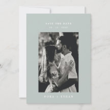 セージグリーンラインアートリーフモノグラム結婚ズ