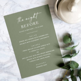 セージグリーンリハーサルディナーメニュー | 前夜 メニュー