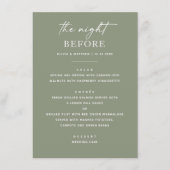 セージグリーンリハーサルディナーメニュー | 前夜 メニュー (正面)