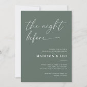 セージグリーンリハーサルディナー招待状 招待状 (正面)