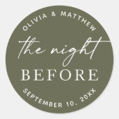 セージグリーンリハーサルディナー | 自然前夜 ラウンドシール (正面)