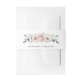 セージグリーンリーピンクダスティバラ結婚フローラ 招待状ベリーバンド