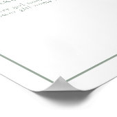 セージグリーンリーピークレストモノグラム結婚式 プログラムポー ポスター (角)