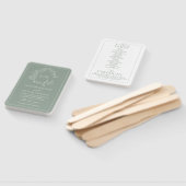 セージグリーンリーピークレストモノグラム結婚式 プログラム ハンドファン (組立なし)