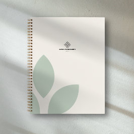 セージグリーンリーフクリームカウンセラー健康ロゴ ノートブック