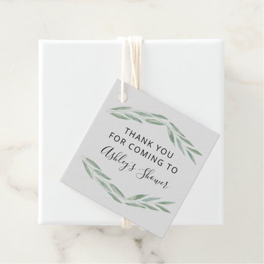 セージグリーンリーブライダルシャワーサンキューユア フェイバータグ (インサイチュ)