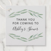 セージグリーンリーブライダルシャワーサンキューユア フェイバータグ (正面)
