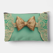 セージグリーンリーボウタイAIアート アクセサリーポーチ (裏面)