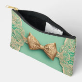 セージグリーンリーボウタイAIアート アクセサリーポーチ (見開き)