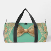 セージグリーンリーボウタイAIアート ダッフルバッグ (裏面)