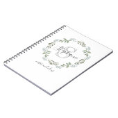 セージグリーンリーボタニカルリースモノグラム ノートブック (左側)
